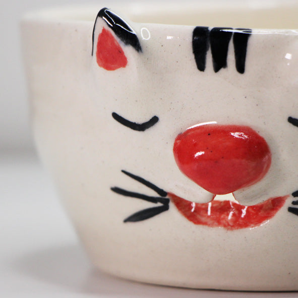 Medium Cat-Faced Ceramic Yarn Bowl