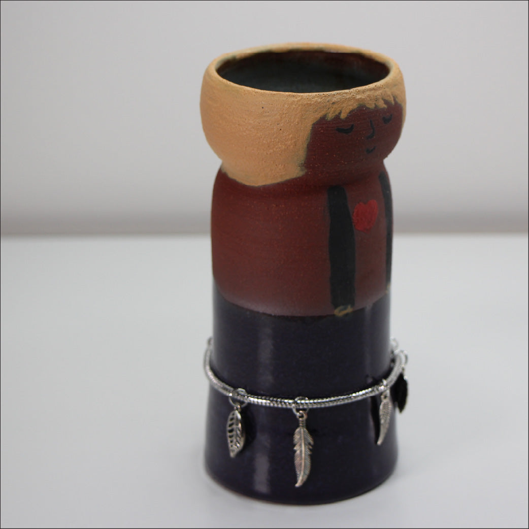 Heartboy Romantic Ceramic Planter | Handmade Pottery with Charms