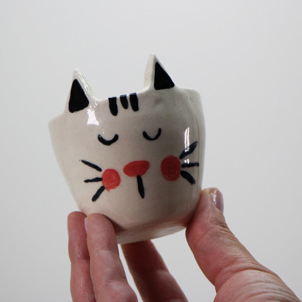 Sleepy Cat Ceramic Candle Holder,sleepy cat candle holder, sleeping cat candle holder, ceramic cat candle holder, cat tea light holder, cat decor, relaxing cat decor, cat lover gift, unique candle holder, animal candle holder, whimsical candle holder