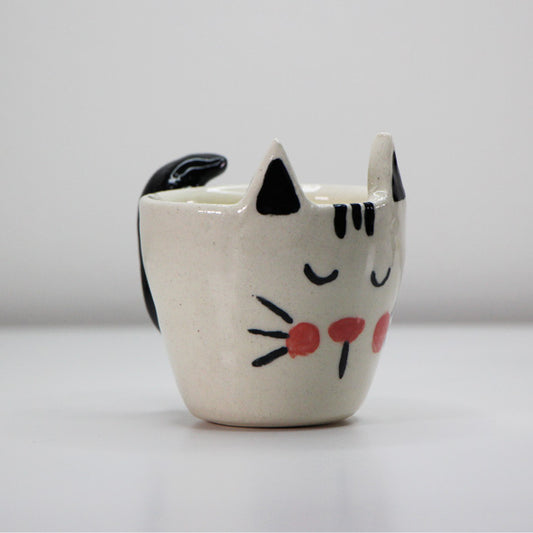 Sleepy Cat Ceramic Candle Holder,sleepy cat candle holder, sleeping cat candle holder, ceramic cat candle holder, cat tea light holder, cat decor, relaxing cat decor, cat lover gift, unique candle holder, animal candle holder, whimsical candle holder